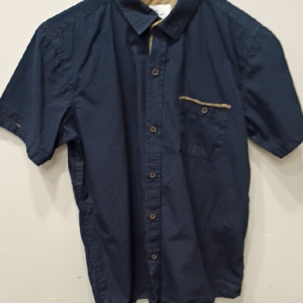 Kids Navy Blue Button Down Shirt